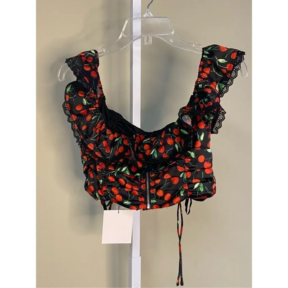 Majorelle NWT Kym Crop and Kym Mini Skirt Set in Black Cherry Size M - Picture 10 of 16